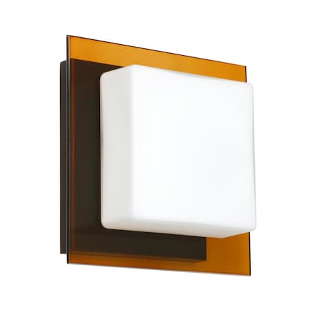 Besa Lighting Alex Mini Sconce, Opal/Armagnac, Bronze Finish, 1x5W LED 1WS-7735TG-LED-BR